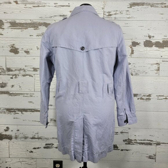 CABI Tanner Trench Coat Silver Lake Blue Sz Small #5296 EUC - Picture 3 of 4